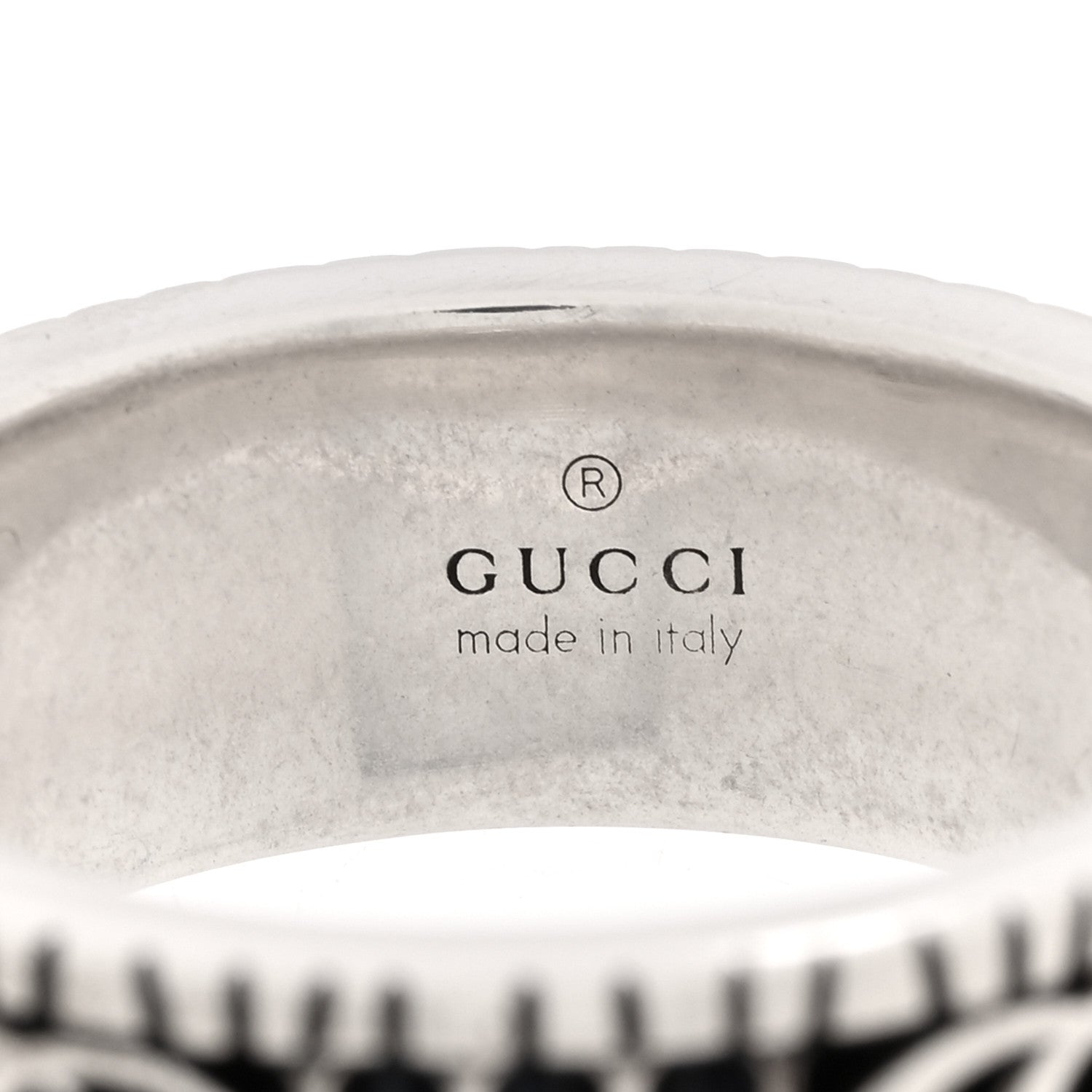Gucci Sterling Silver Double G Band Ring 58 8.25 4 of 5