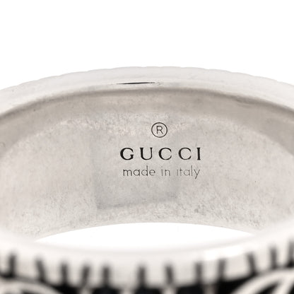 Gucci Sterling Silver Double G Band Ring 58 8.25 4 of 5