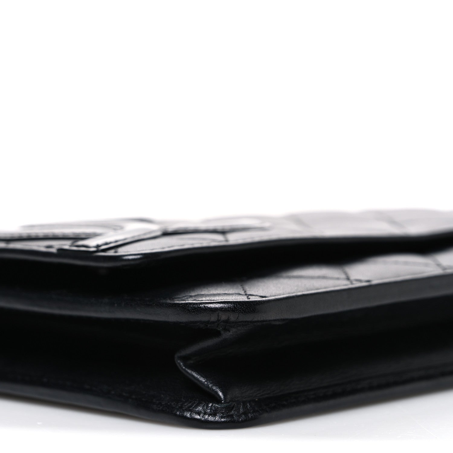 Chanel Calfskin Quilted Cambon Wallet on Chain WOC Black 10 of 11