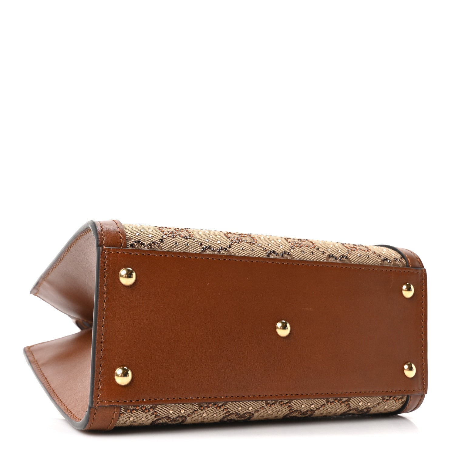 Gucci New Canvas Charisma Calfskin Crystal GG Monogram Mini Diana