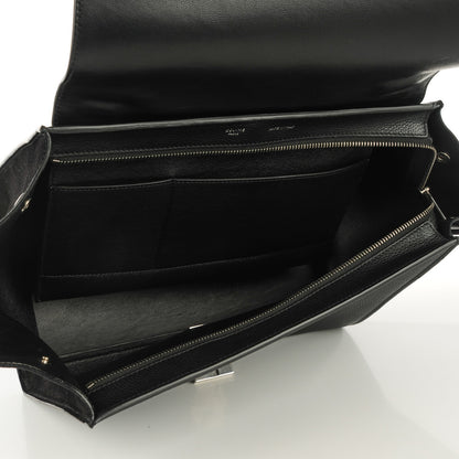 Celine Drummed Calfskin Suede Medium Trapeze Black 5 of 7
