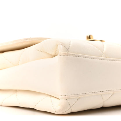 Chanel Lambskin Quilted Small CC Crystal Logo Chain Flap White 9 of 10