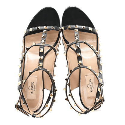 Valentino Garavani Grained Calfskin Rockstud Gladiator 105mm Sandals 41 Black 2 of 9