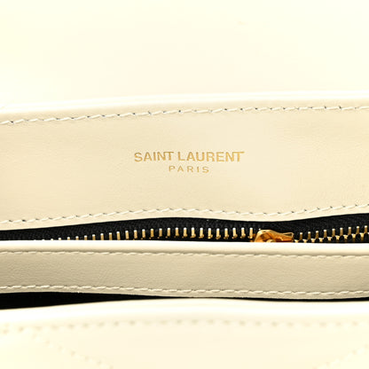 Saint Laurent Calfskin Y Quilted Monogram Toy Loulou Crossbody Bag Ivory 5 of 12