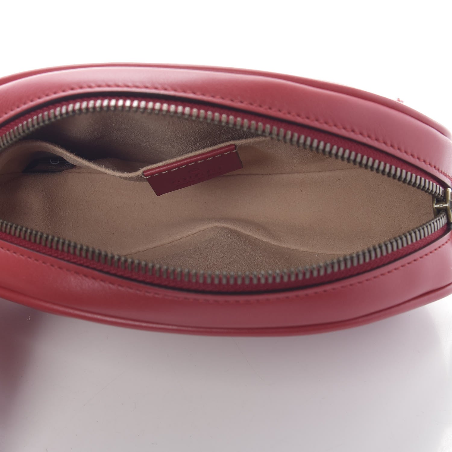 Gucci Calfskin Matelasse GG Marmont Belt Bag 95 38 Hibiscus Red 5 of 13