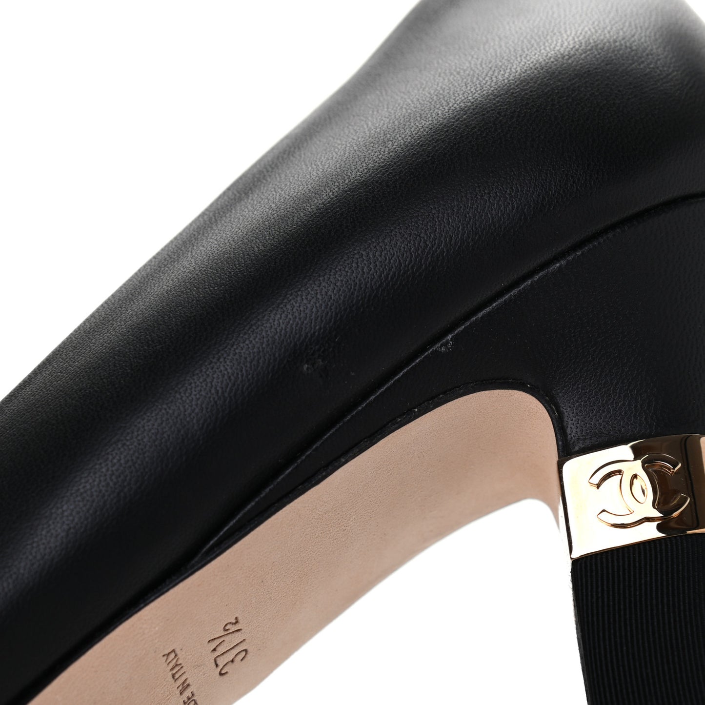 Lambskin Grosgrain Cap Toe CC Pumps 37.5 Black