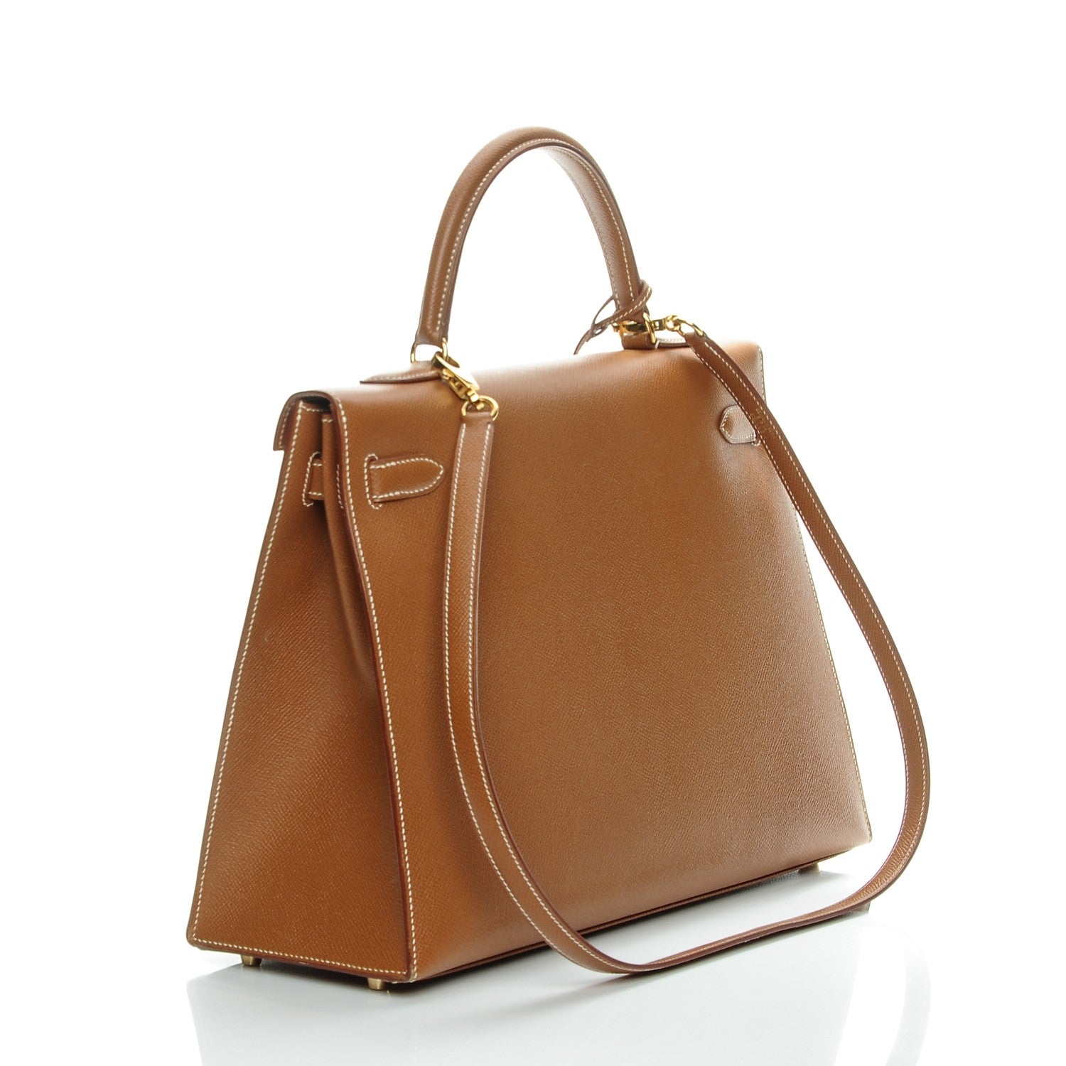 Hermes Courchevel Kelly Sellier 35 Gold 3 of 35