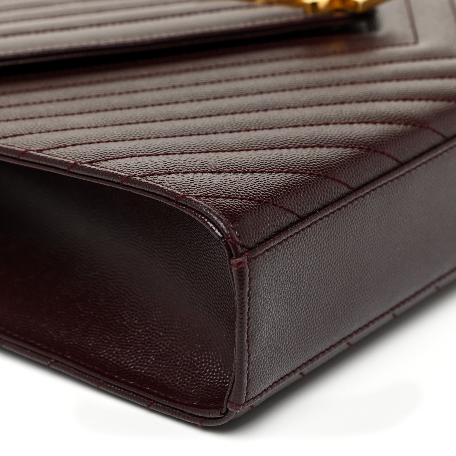 Saint Laurent Grain De Poudre Matelasse Chevron Large Monogram Satchel Amaranto 7 of 8