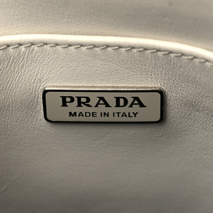 Prada Soft Calfskin Small Shoulder Bag Bianco 5 of 7