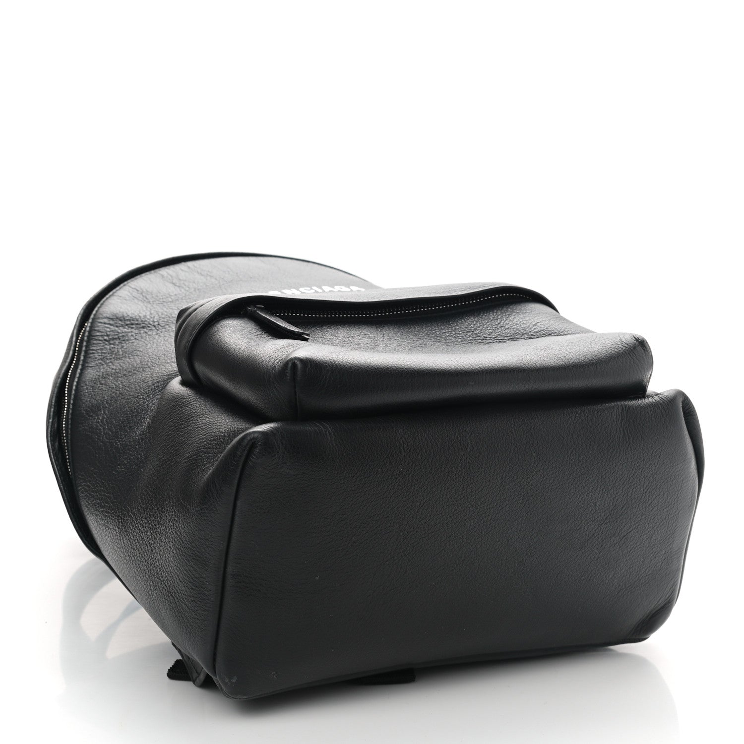 Balenciaga Smooth Calfskin Logo Small Everyday Backpack Black White 4 of 10