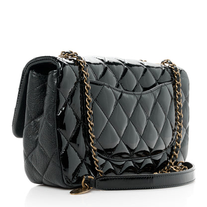 Chanel Patent Goatskin Quilted Medium CC Eyelet Flap Black 3 of 12
