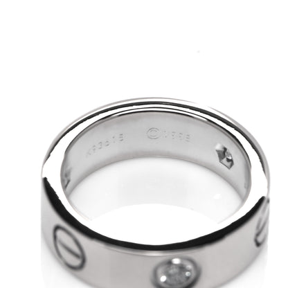 Cartier 18K White Gold 3 Diamond 5.5mm LOVE Ring 47 4 4 of 6