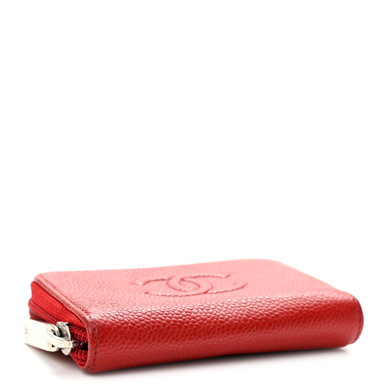 Chanel Caviar Timeless CC Zip Around Coin Purse Red 4 of 9