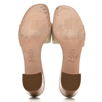 Christian Dior Lurex Romance Embroidered Dway 40mm Slide Sandals 39.5 Metal Multicolor 5 of 11