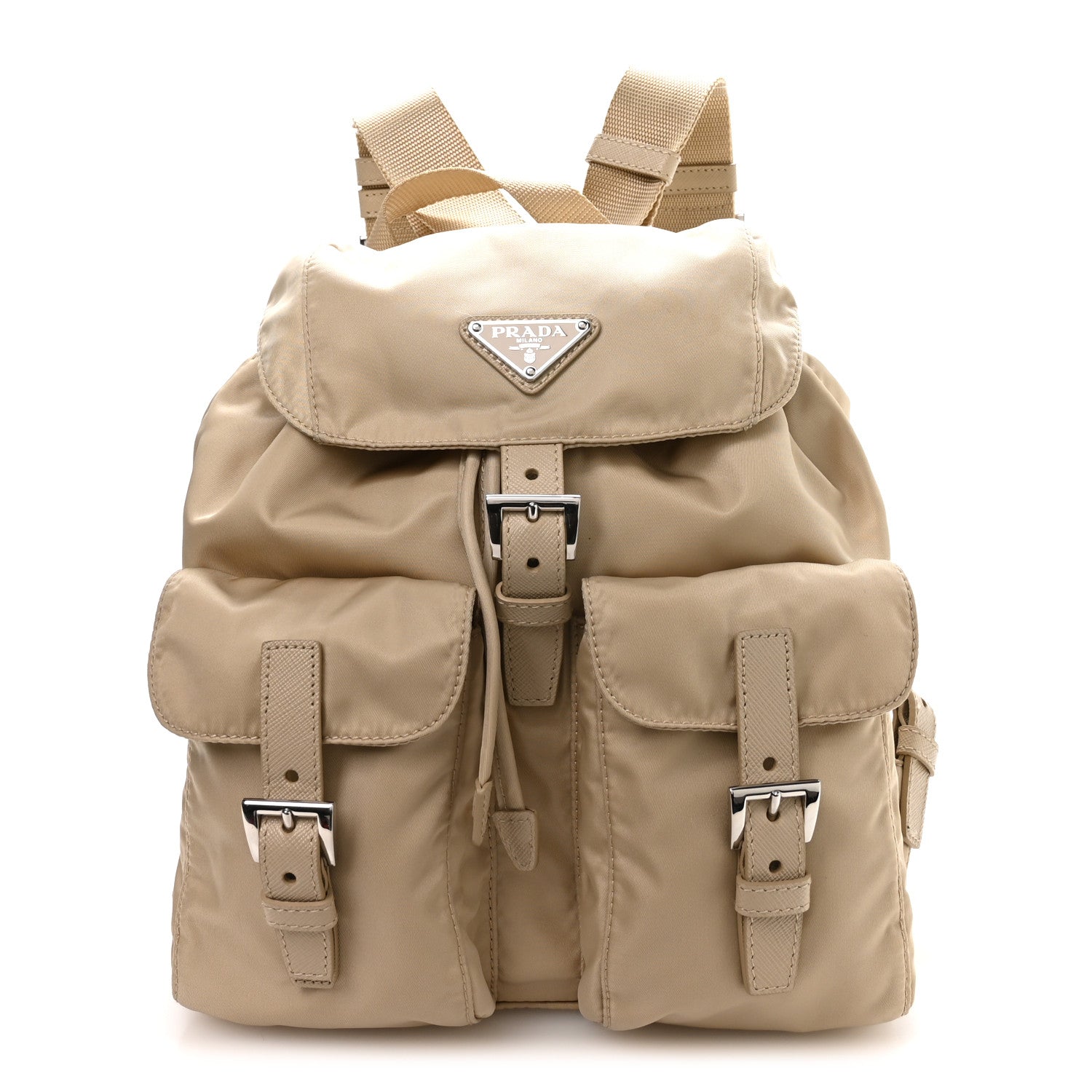 Prada Re-Nylon Saffiano Small Backpack Desert Beige 1 of 11