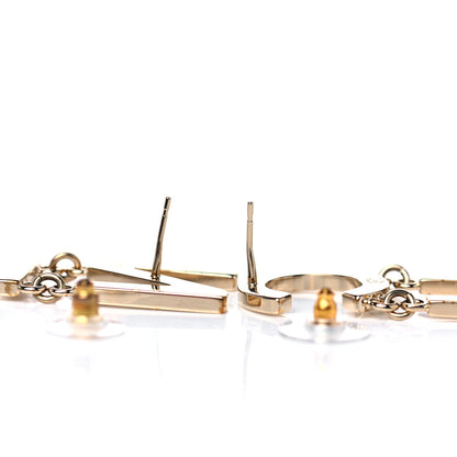 Chanel Metal Cha-Nel Logo Drop Earrings Gold 3 of 9