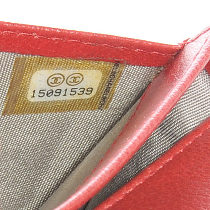 Chanel Leather Camellia Card Holder Wallet Red 9 of 9