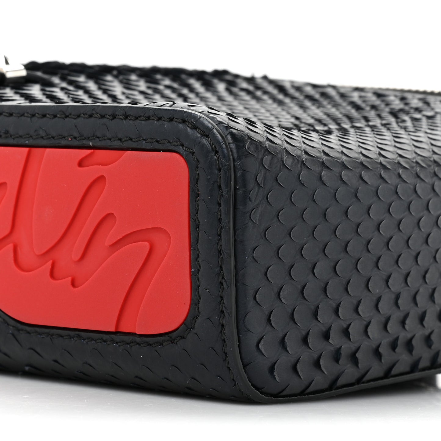 Calfskin Snakeskin Embossed Kypipouch Travel Toiletry Case Black