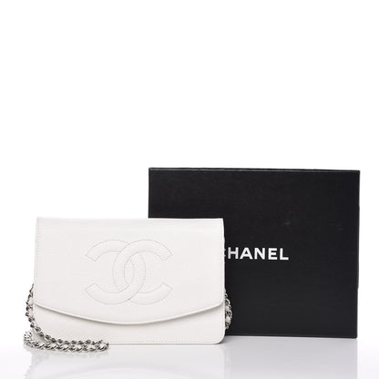 Chanel Caviar Timeless CC Wallet on Chain WOC White 18 of 18