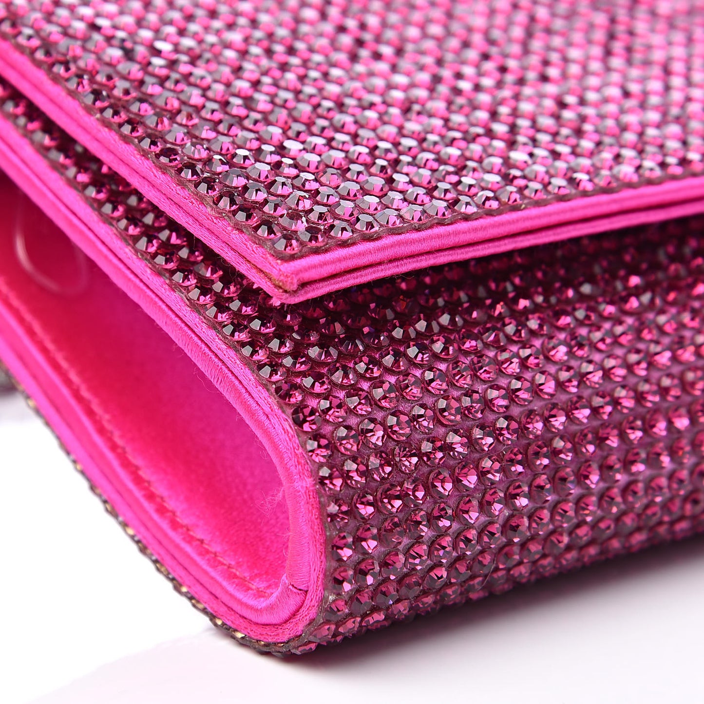 Swarovski Crystal Micro Fizzy Clutch Silver Fuchsia