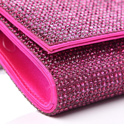 Judith Leiber Swarovski Crystal Micro Fizzy Clutch Silver Fuchsia 8 of 9