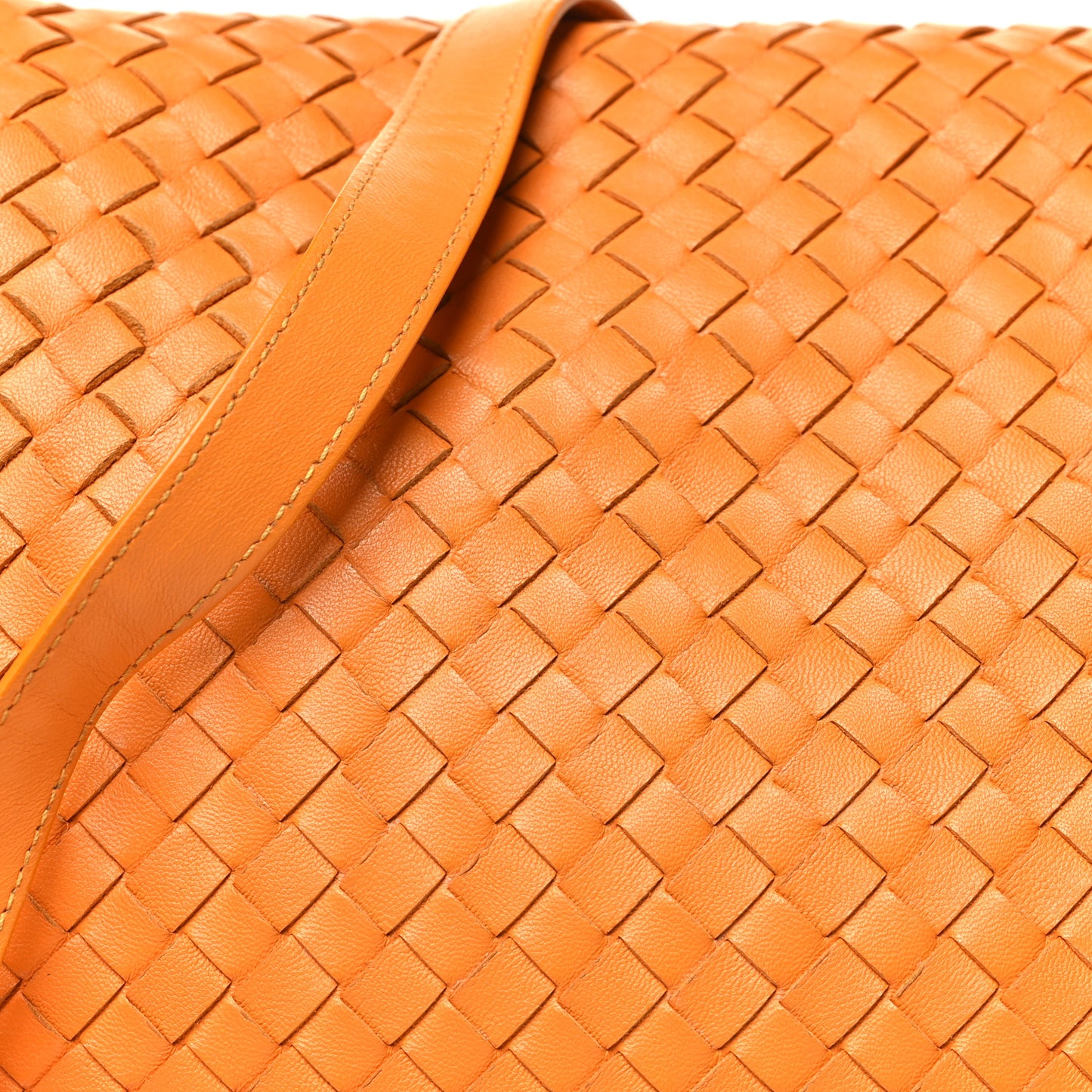 Nappa Intrecciato Drawstring Messenger Flap Orange