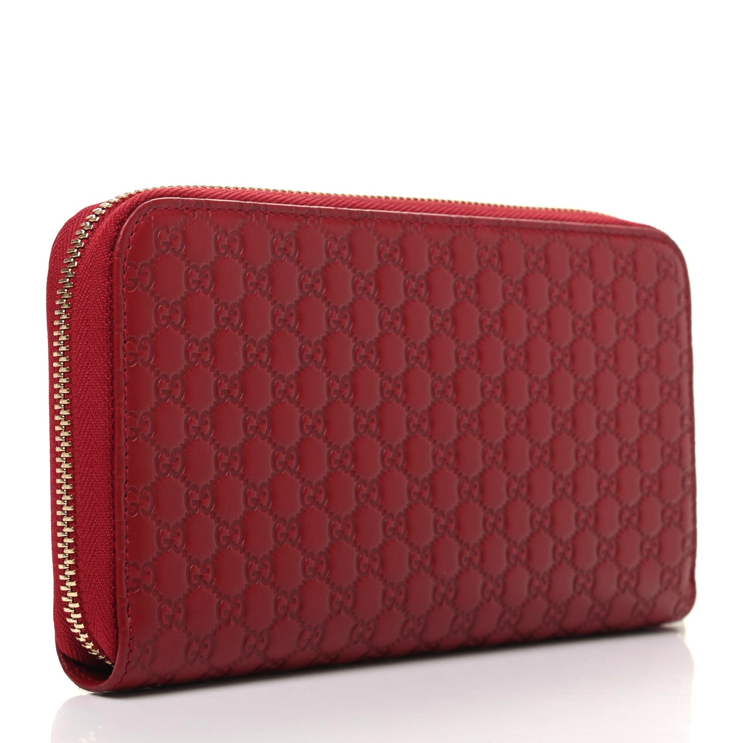 Microguccissima Zip Around Wallet Red