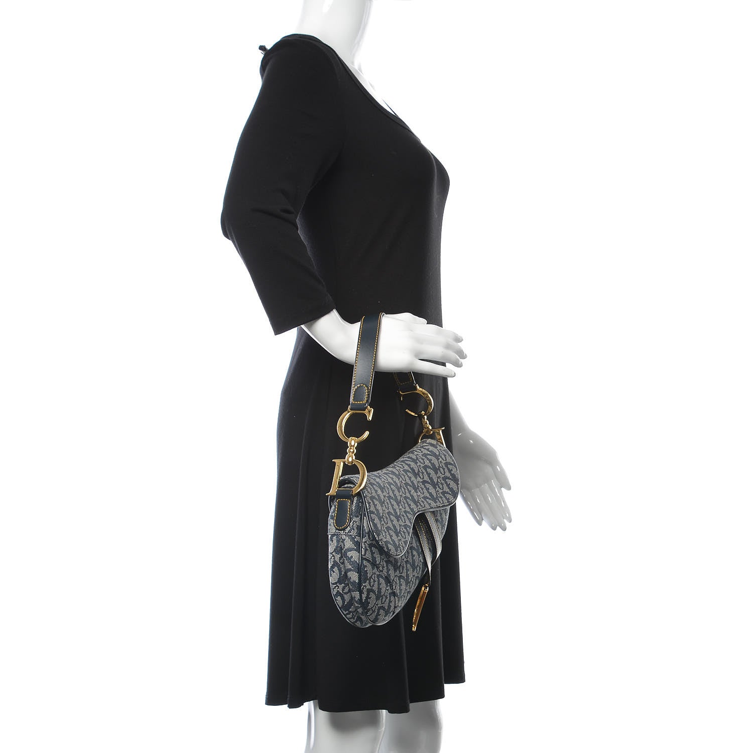 Christian Dior Monogram Saddle Bag Blue 2 of 9