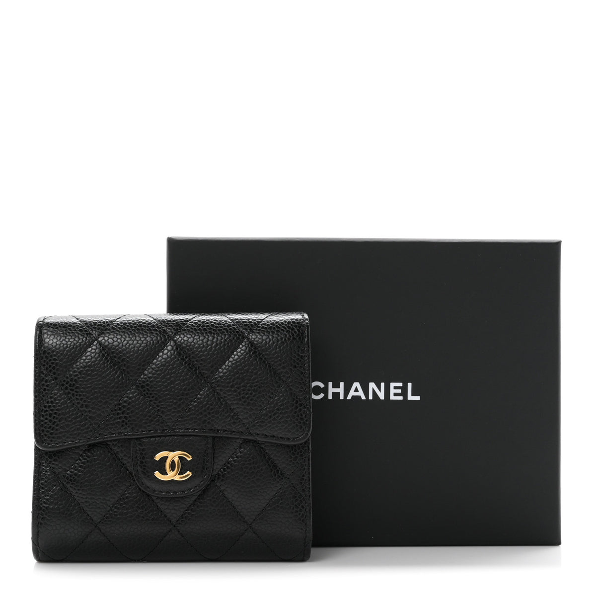 Chanel Caviar Quilted Compact Flap Wallet Black 9 of 9