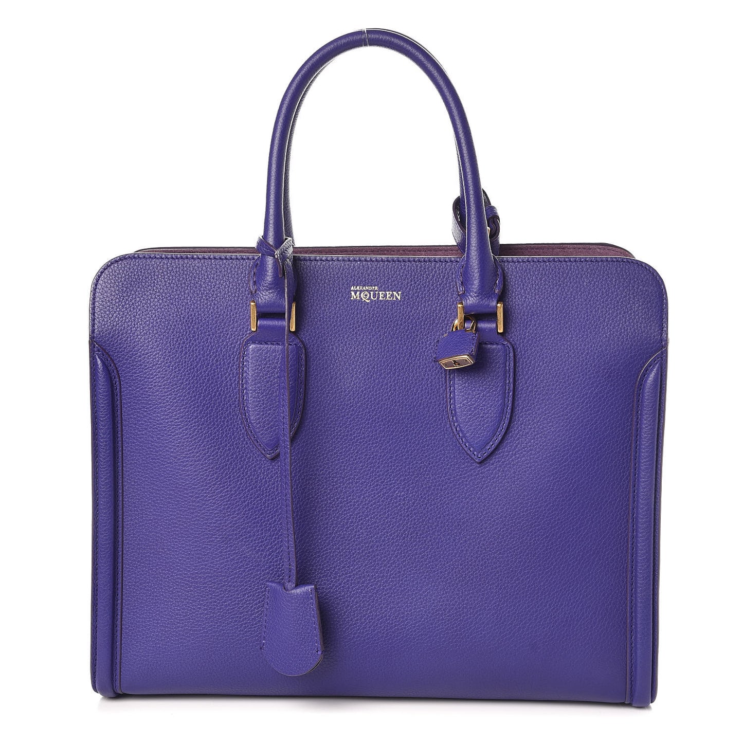 Grained Calfskin Heroine Open Tote Purple
