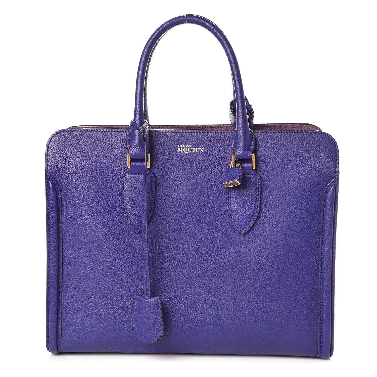 Alexander McQueen Grained Calfskin Heroine Open Tote Purple 1 of 11