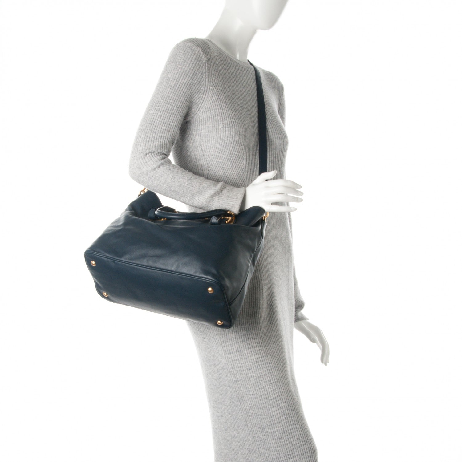 Prada Soft Calf Tote Baltico 2 of 7