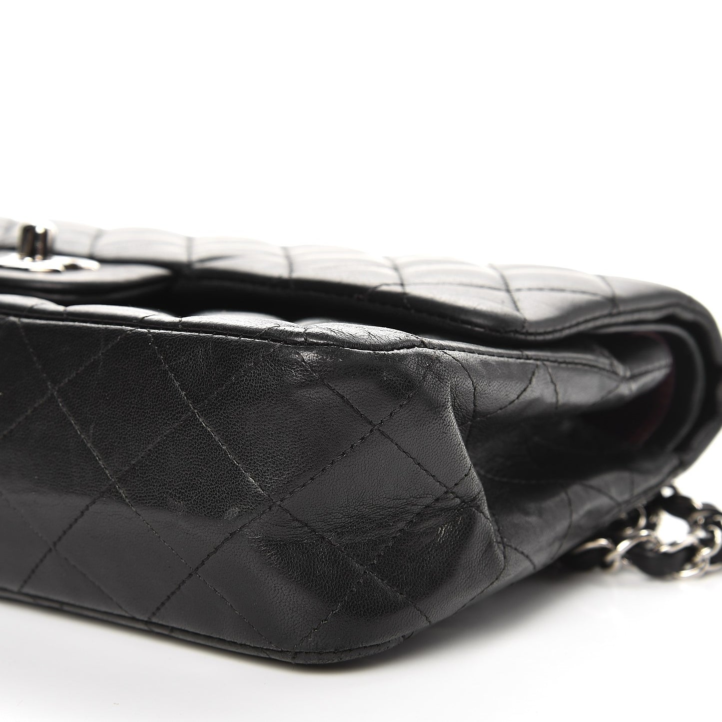 Lambskin Quilted Medium Double Flap Black