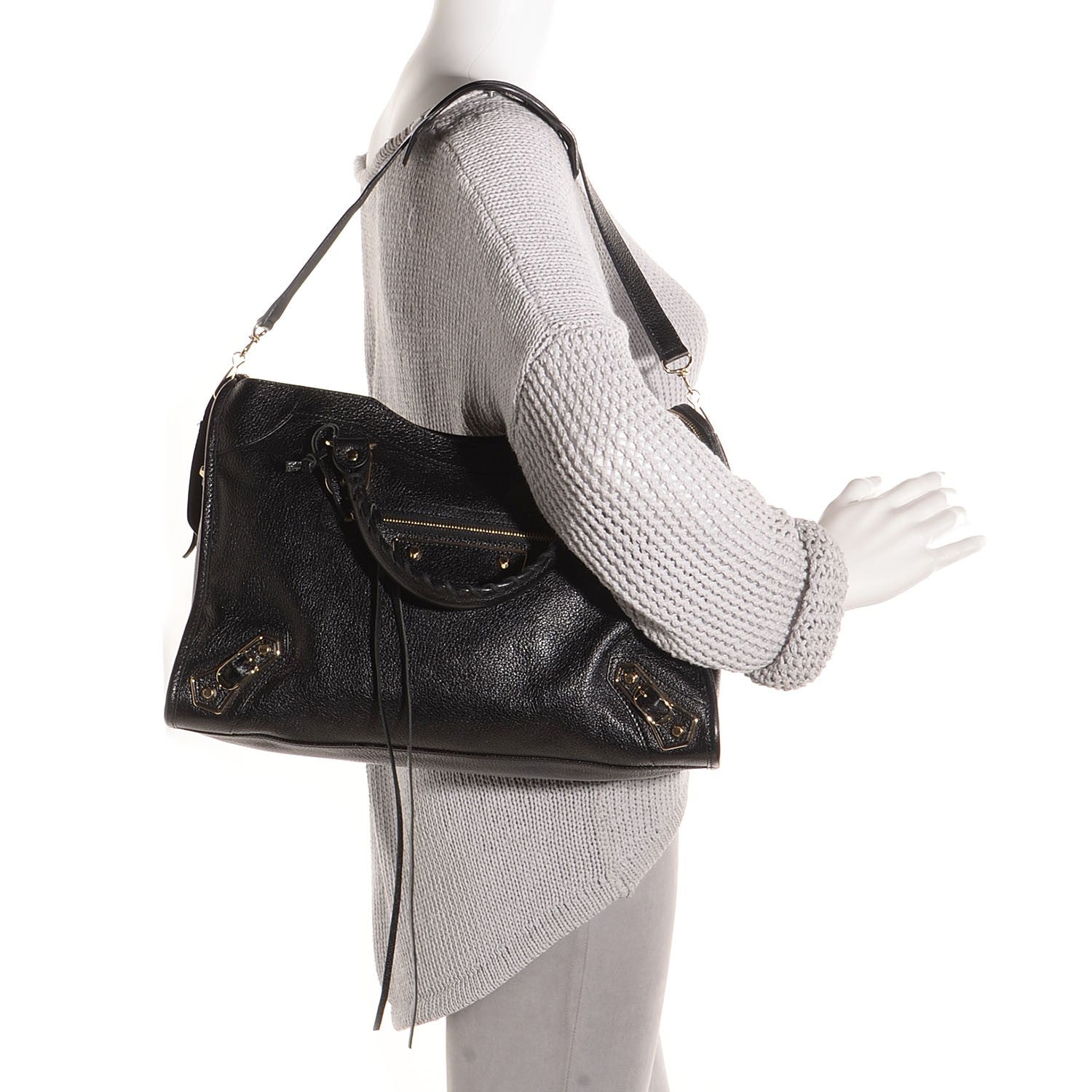 Balenciaga Chevre Gold Metallic Edge Hardware City Black 2 of 15
