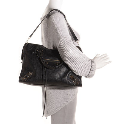 Balenciaga Chevre Gold Metallic Edge Hardware City Black 2 of 15