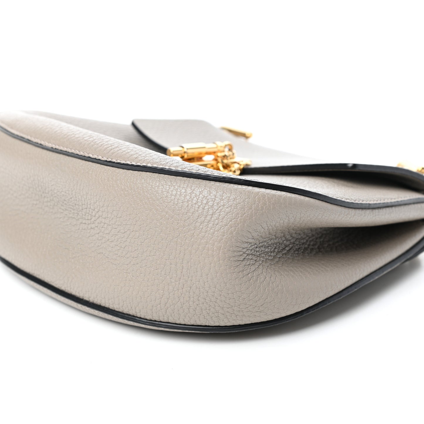 Grained Lambskin Drew Shoulder Bag Motty Grey