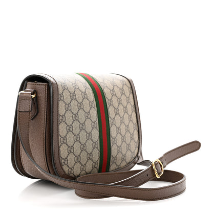 Gucci GG Supreme Monogram Web Small Ophidia Flap Messenger Bag Brown 3 of 17