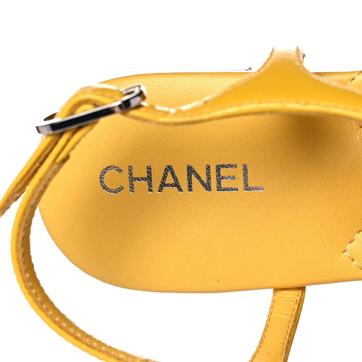 Chanel Lambskin CC Logo Thong Sandals 35 Yellow 7 of 11