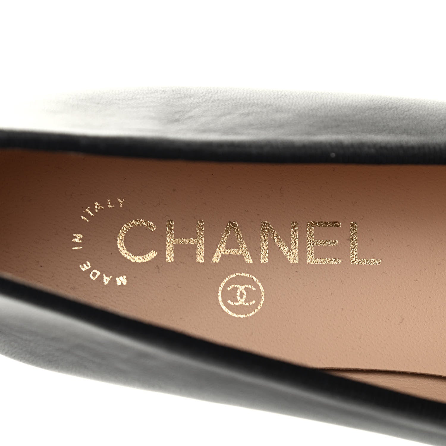 Chanel Lambskin Patent Cap Toe Ballerina Flats 37.5 Black 7 of 8