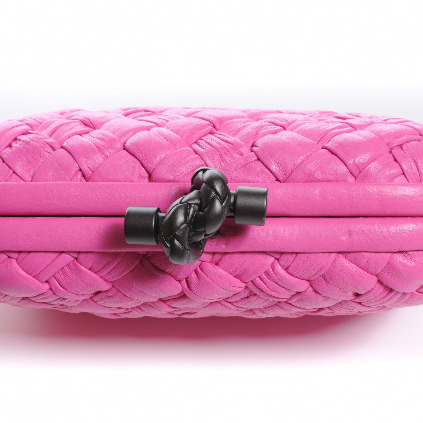 Leather Knot Clutch Pink