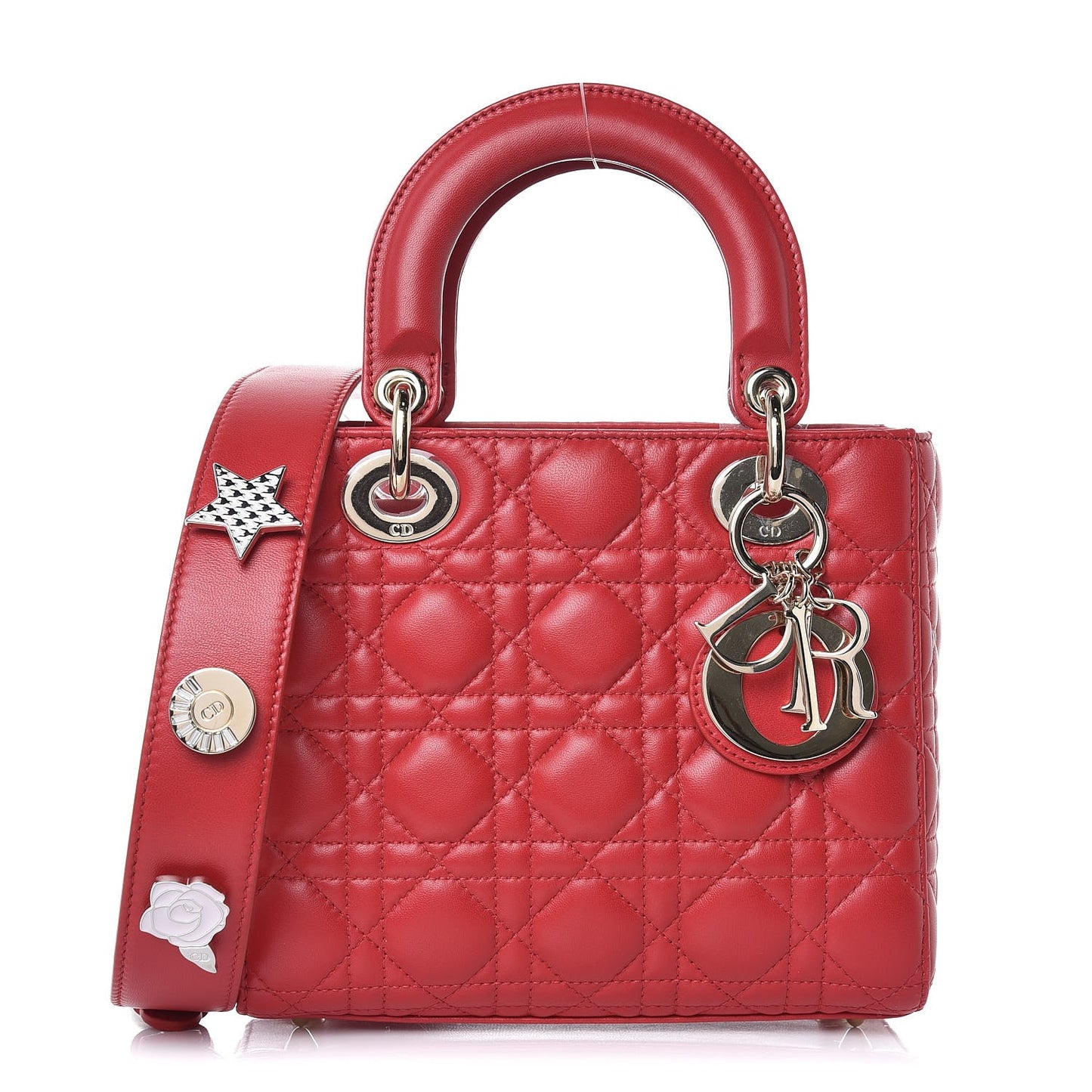 Lambskin Cannage Small My Lady Dior Red