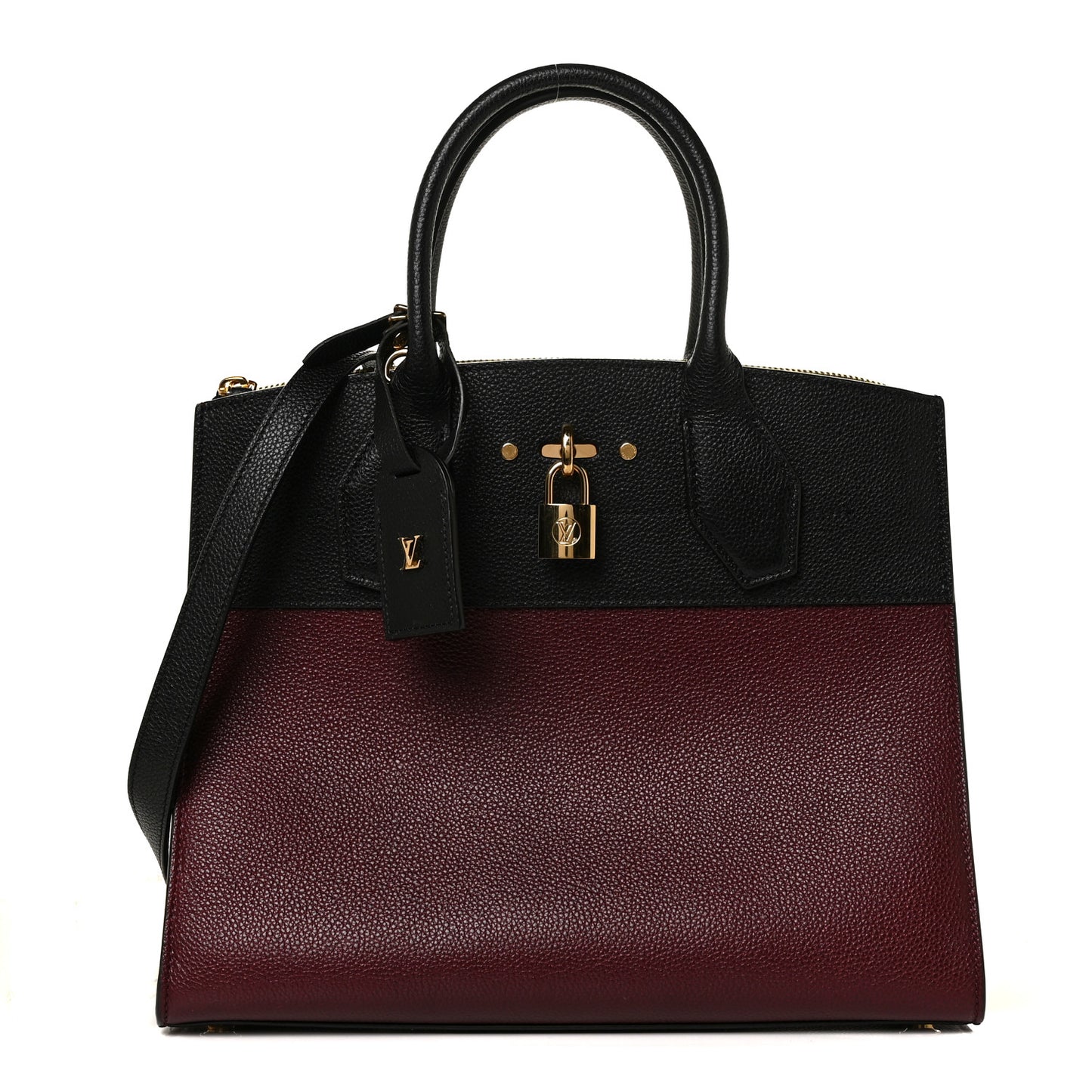 Calfskin City Steamer MM Burgundy Black