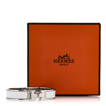 Hermes Enamel Narrow Clic Clac H Bracelet PM White 5 of 5