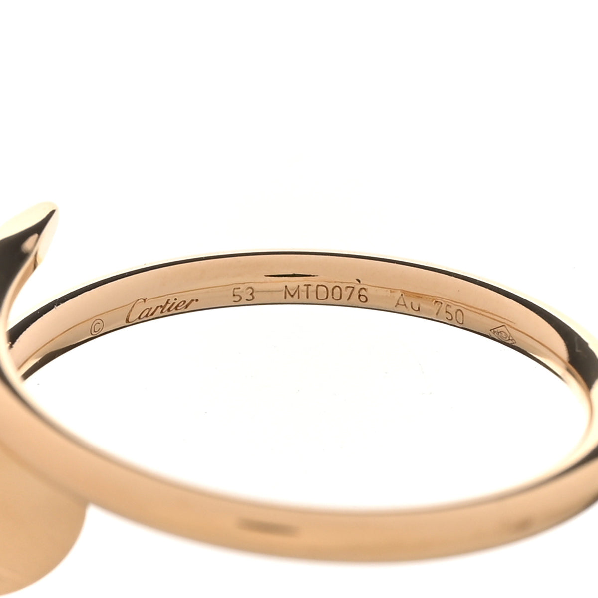 Cartier 18K Yellow Gold Small Juste Un Clou Ring 53 6.5 5 of 6