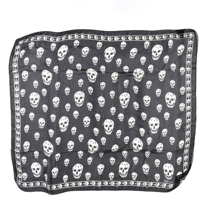 Alexander McQueen Silk Chiffon Skull Scarf Black Ivory 1 of 3