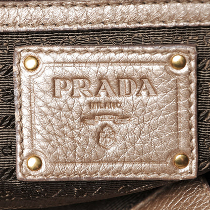 Prada Metallic Vitello Daino Bauletto Gold 6 of 17