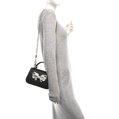 Judith Leiber Satin Crystal Bow Top Handle Black 2 of 10