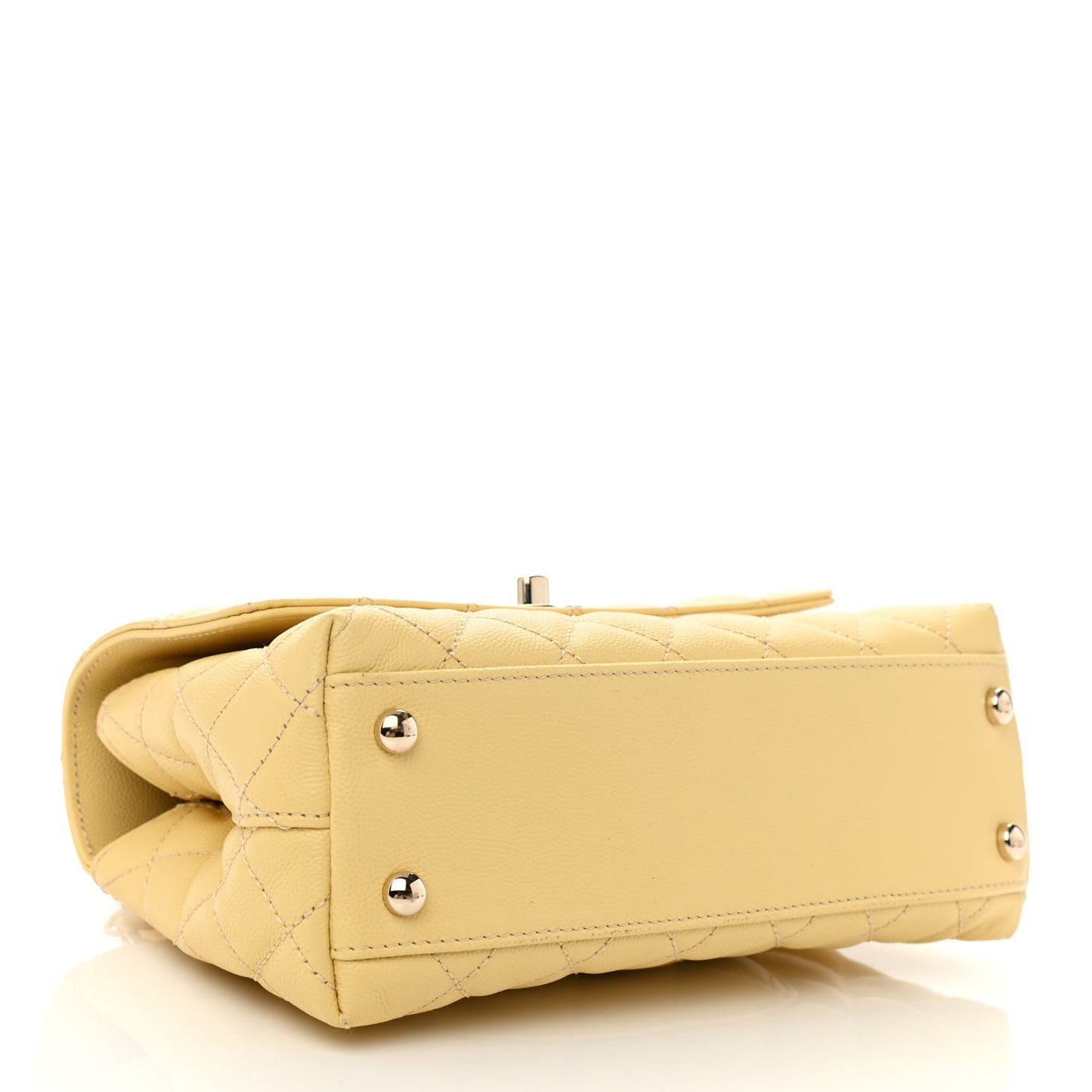 Caviar Quilted Mini Coco Handle Flap Yellow
