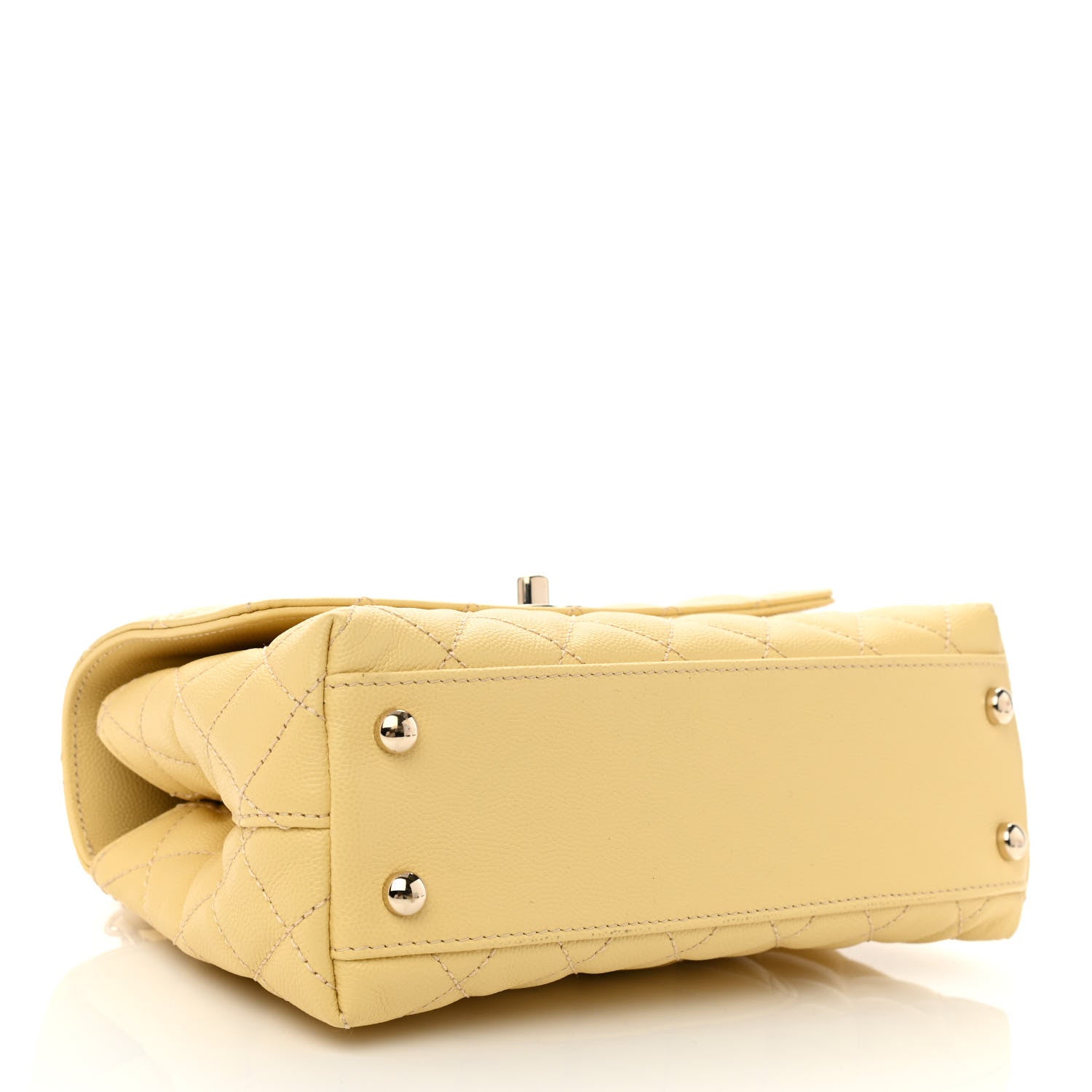 Chanel Caviar Quilted Mini Coco Handle Flap Yellow 3 of 10