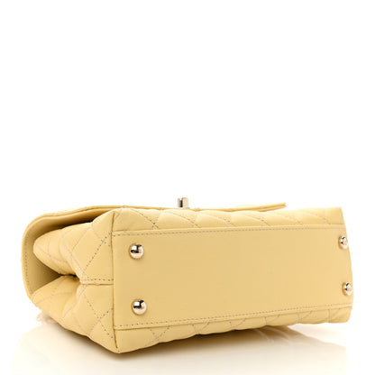 Chanel Caviar Quilted Mini Coco Handle Flap Yellow 3 of 10